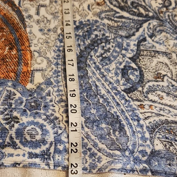 Chico's Blue and White 3/4 Sleeve Relaxed Blouse - Picture 10 of 12